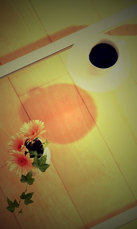 Кофе и цветы обои