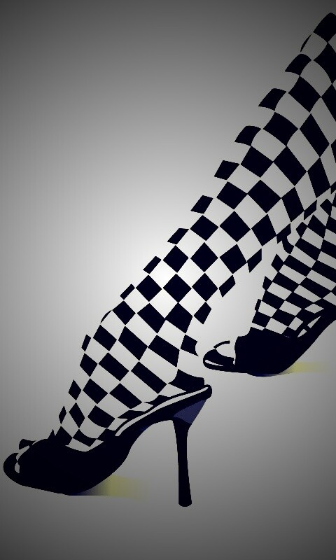 Ножки в шахматных колготах обои