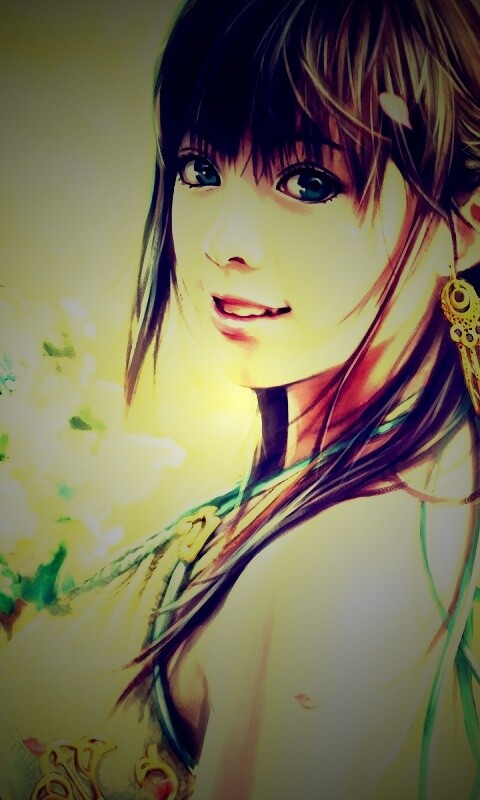 Девушка с цветами обои