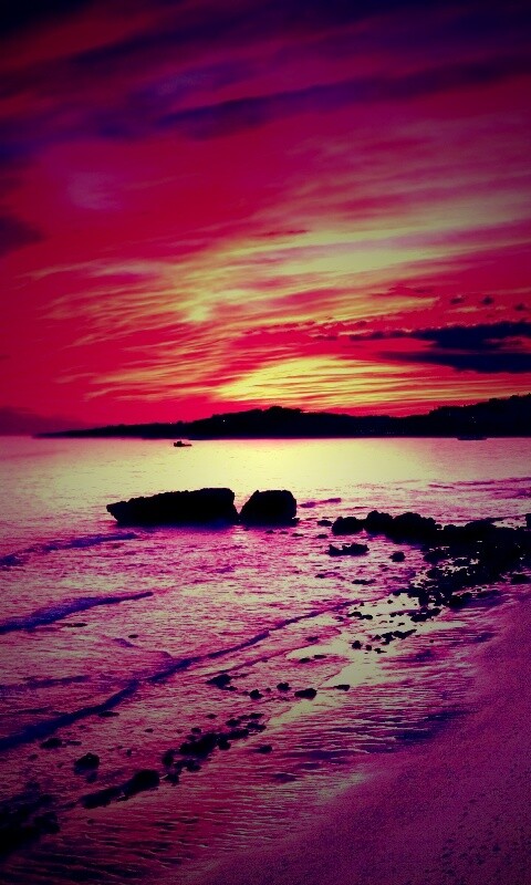 Бесподобный закат на море обои