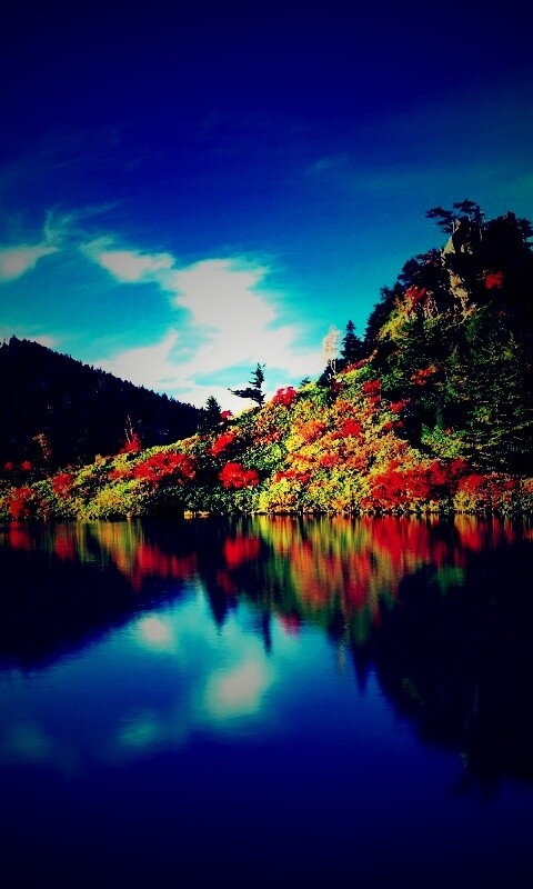 Берег озера в Японии обои