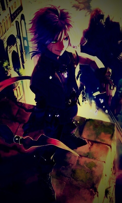 Анимешный парень с горстью кристаллов обои