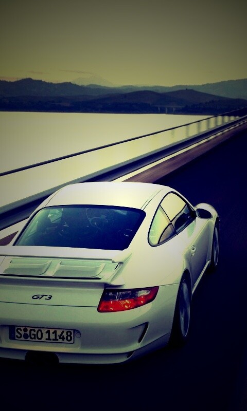 Порше на дамбе обои