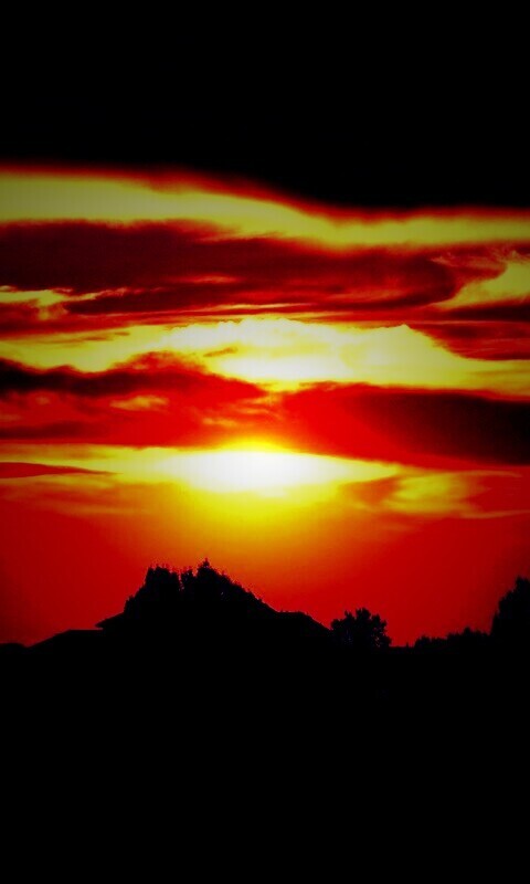 Оранжевый закат обои