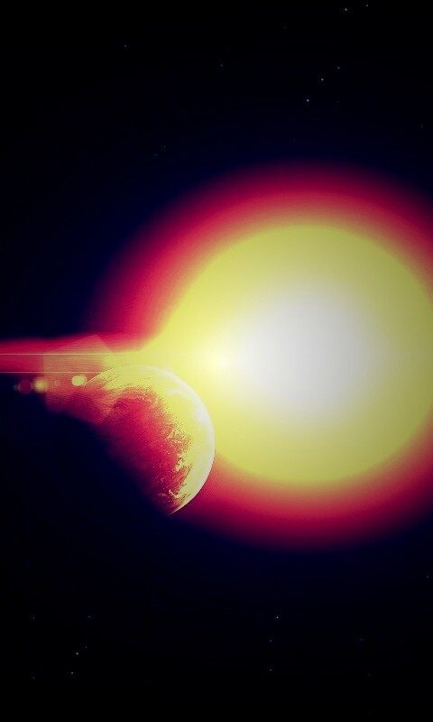 Планета на фоне звезды обои