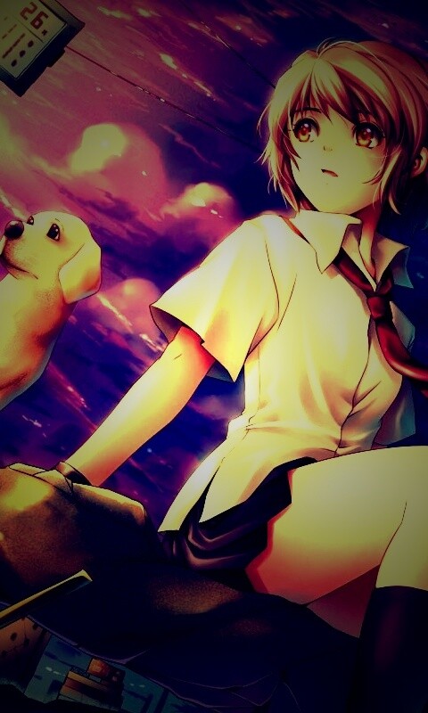 Девочка с собакой обои