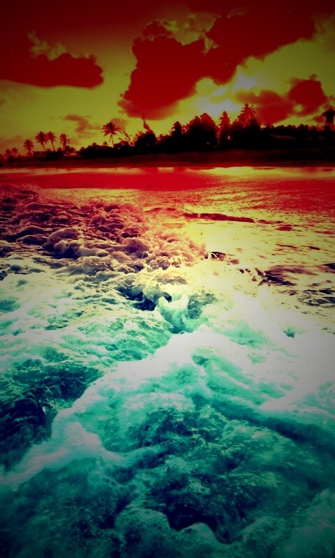 Огненный пляж обои