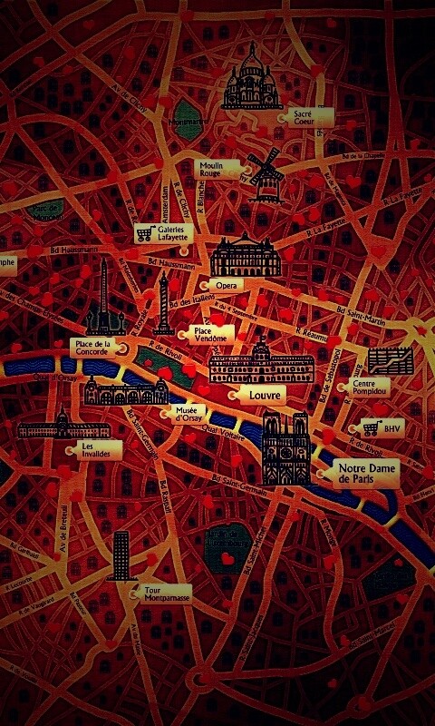 Карта Парижа обои