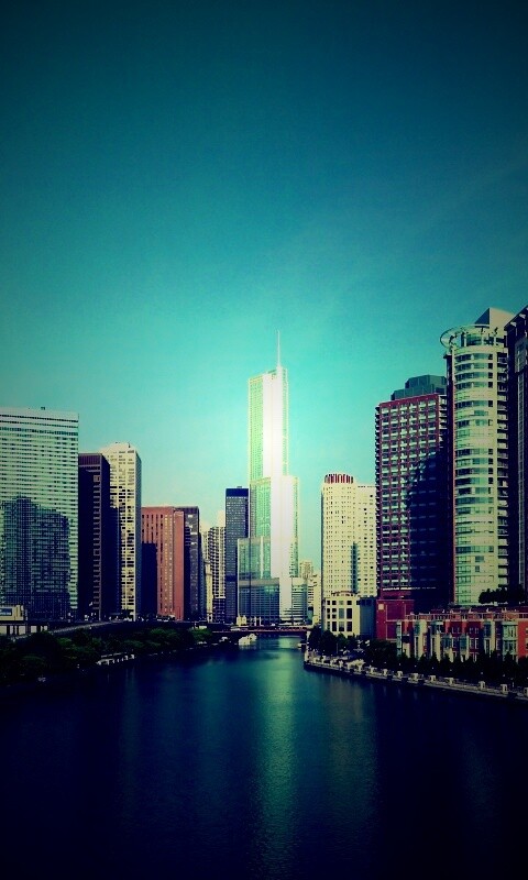 Вид на Чикаго обои