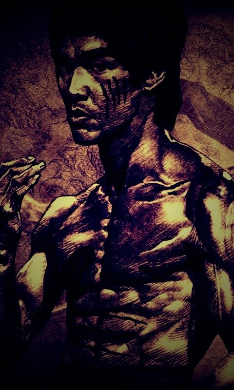 Портрет Брюса Ли обои