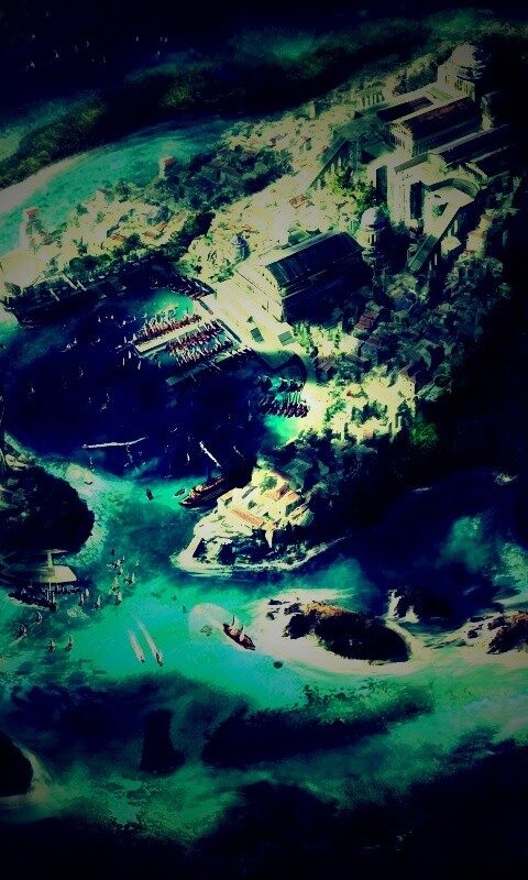Город на острове обои