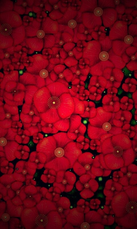 Рисунко с красными цветами обои