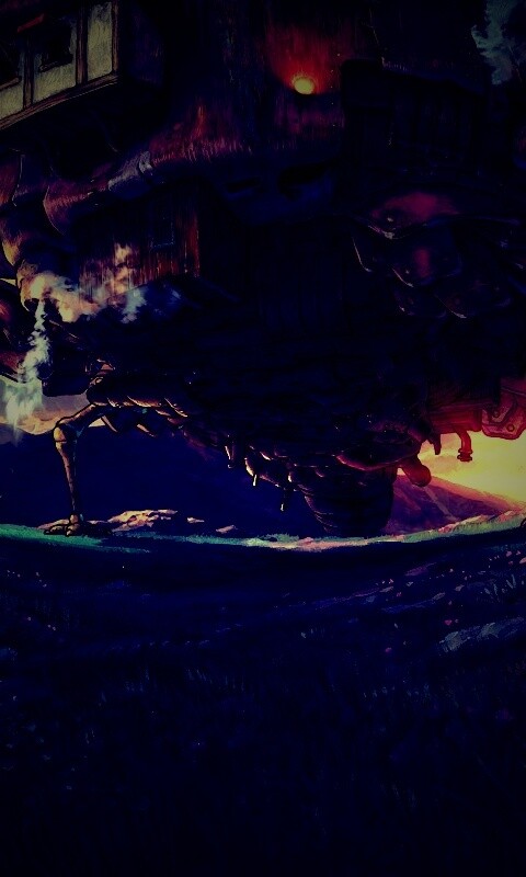 Ходячий замок в движении обои