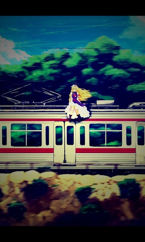 Девушка на крыше поезда обои