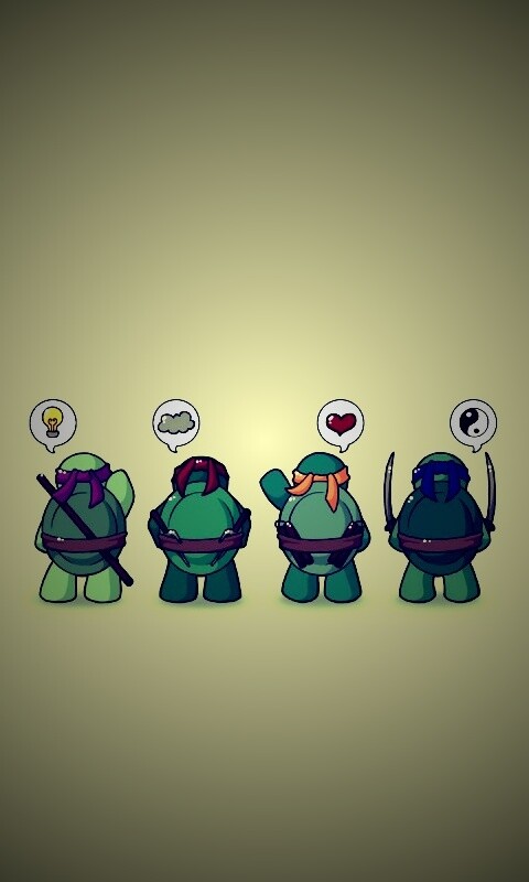 Черепашки-ниндзя думают о разном обои