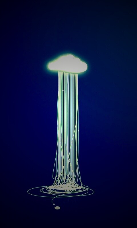 Тучка изливается нитями обои