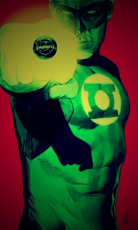 Зелёный фонарь рисунок обои