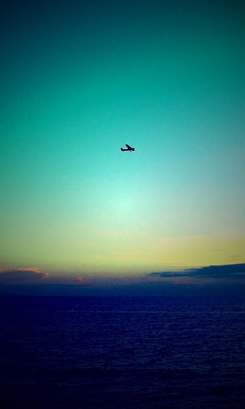 Паращий над морем обои