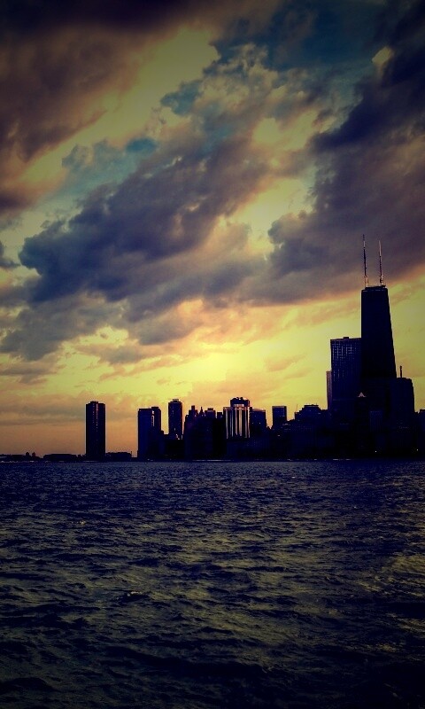 Вид на Чикаго обои