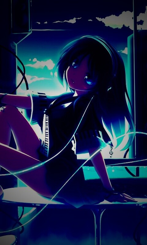 Девочка с плеером обои