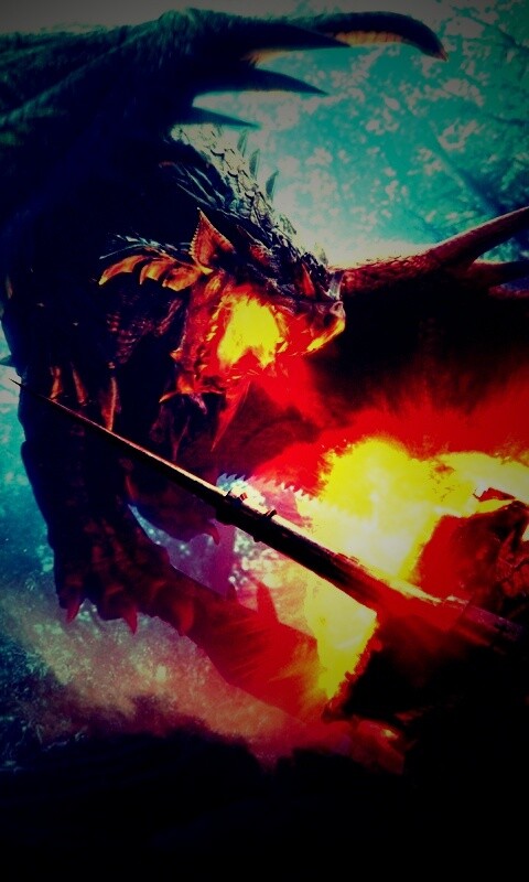 Атакующий дракон обои