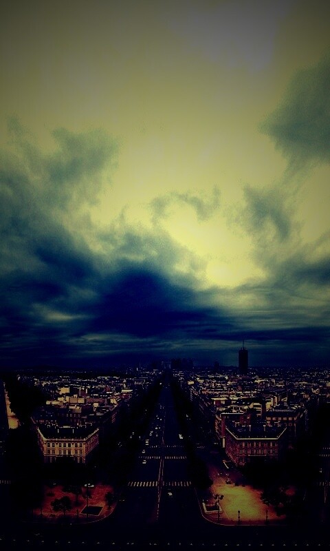 Париж широкоугольным объективном обои