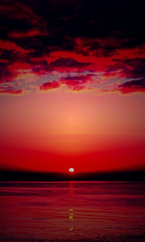 Багровый закат обои