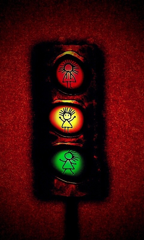 Нарисованный светофор обои