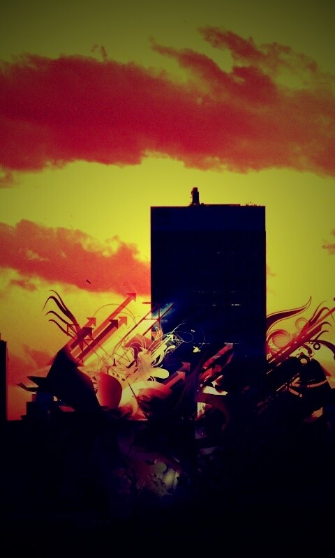 3D абстракция прямо в городе обои