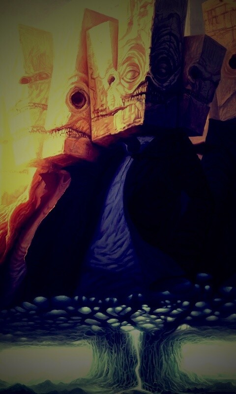 Каменные головы обои