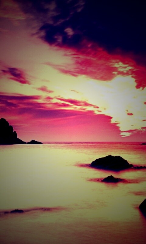 Закат на море обои