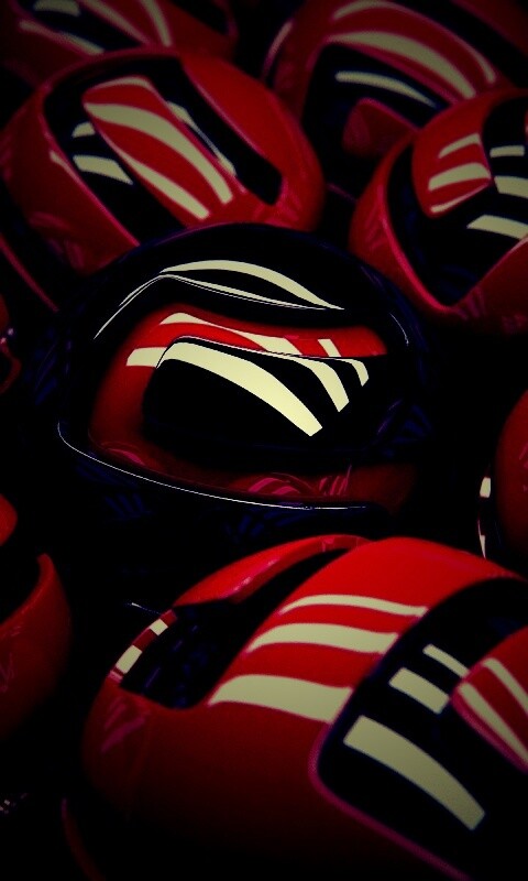 Красные объемные шарики обои