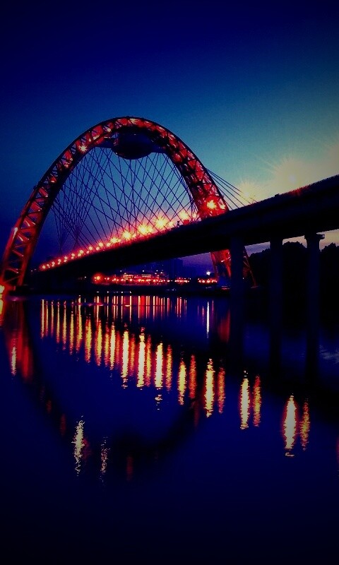 Мост в сумерках обои