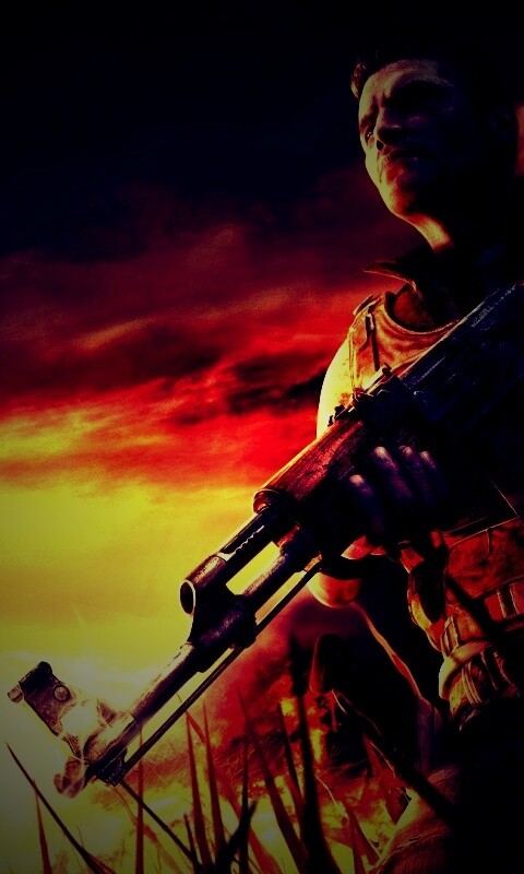 С оружием и в бронежилете обои