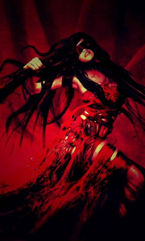 Девушка в красной мантии обои