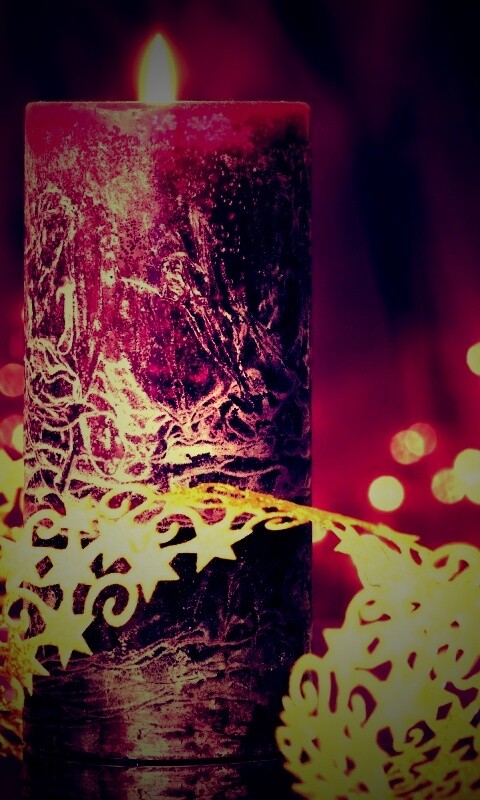 Новогодняя свеча обои