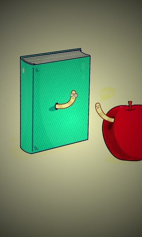 Книжный червь обои