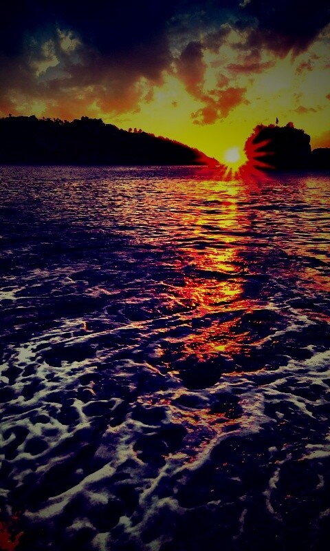 Закат в лагуне обои