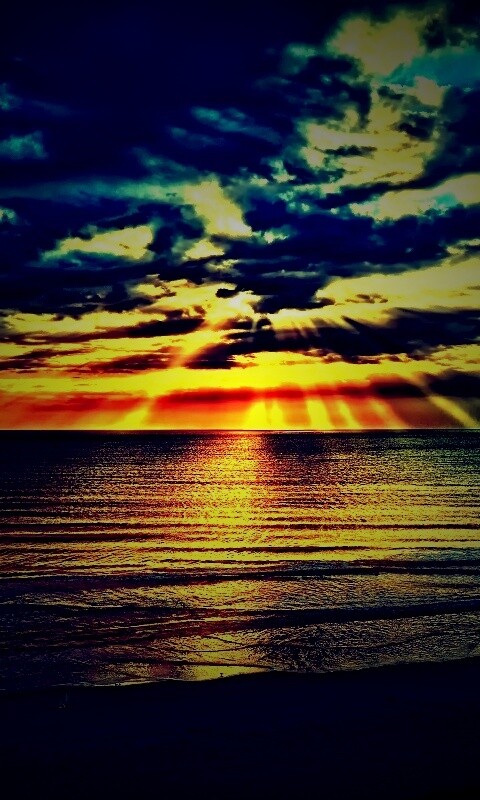 Красивый закатный берег обои