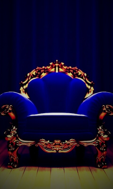 Королевское синее кресло обои