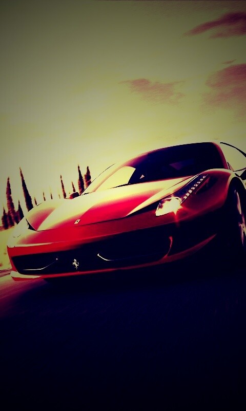 Красная Феррари на трассе обои