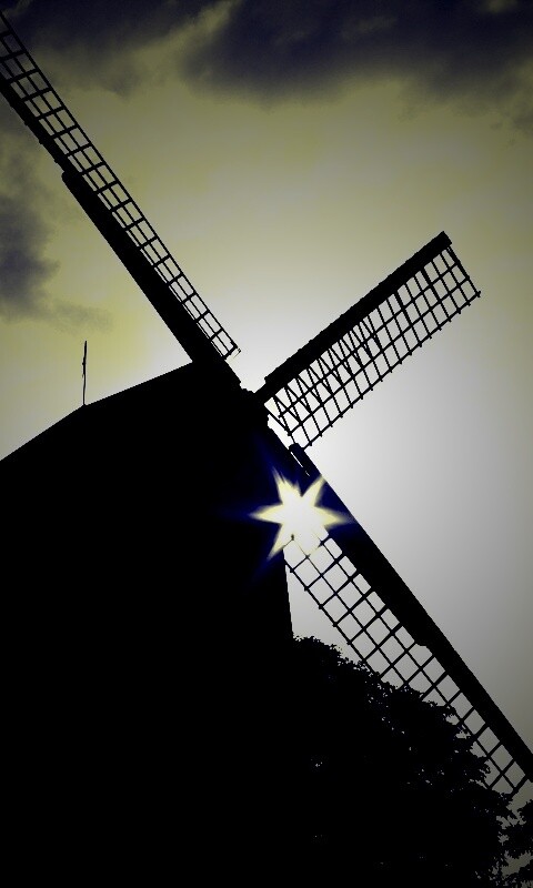 Силуэт мельницы обои