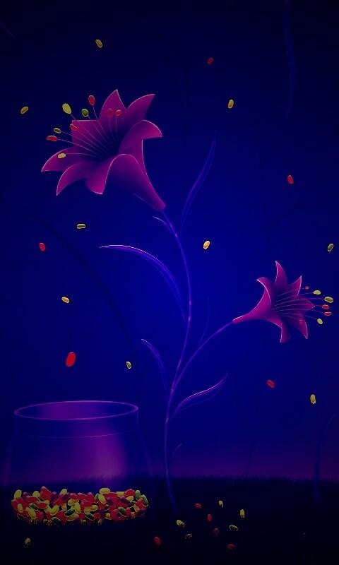 Волшебные цветы и конфетки обои