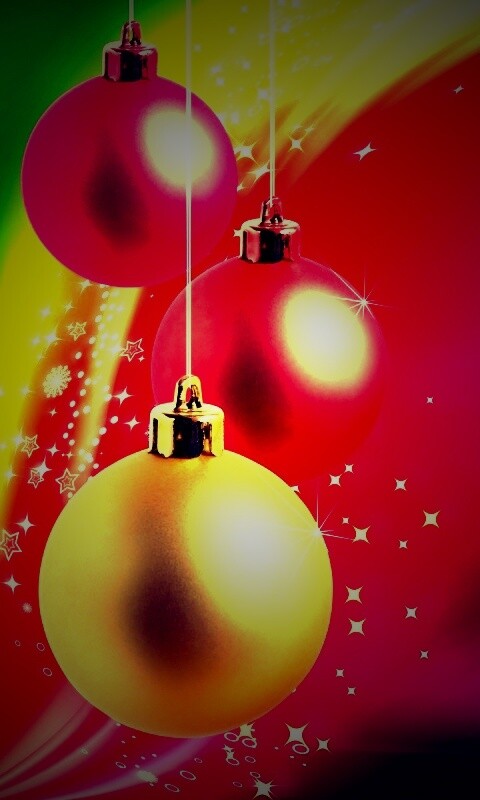 Яркие новогодние игрушки обои
