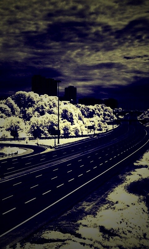 Черно-белое шоссе обои