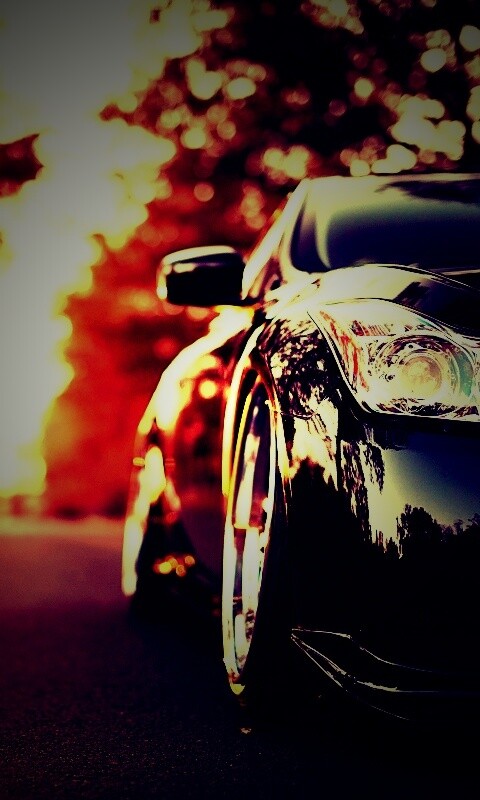 Автомобиль на закате обои