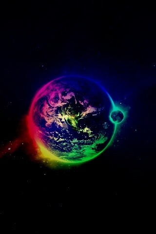 Земля в радужном ореоле обои