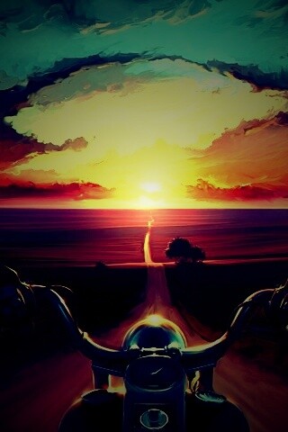 Дорога на закат обои