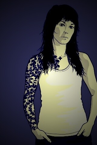 Девушка с татуировкой в виде листвы обои