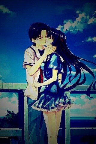 Поцелуй на набережной обои